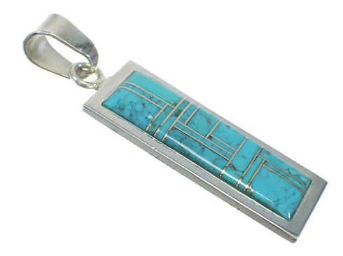 Genuine Sterling Silver Southwest Turquoise Inlay Pendant MX63083